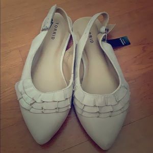 Torrid blush ruffle sling back flats size 9W